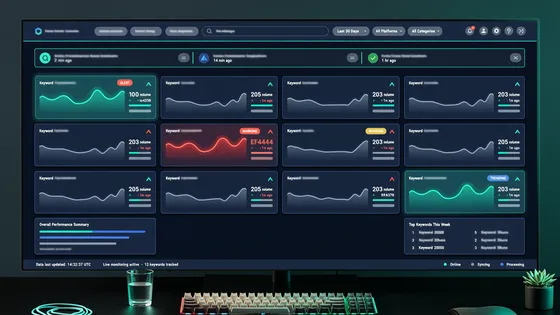 Keyword Monitoring dashboard visualization
